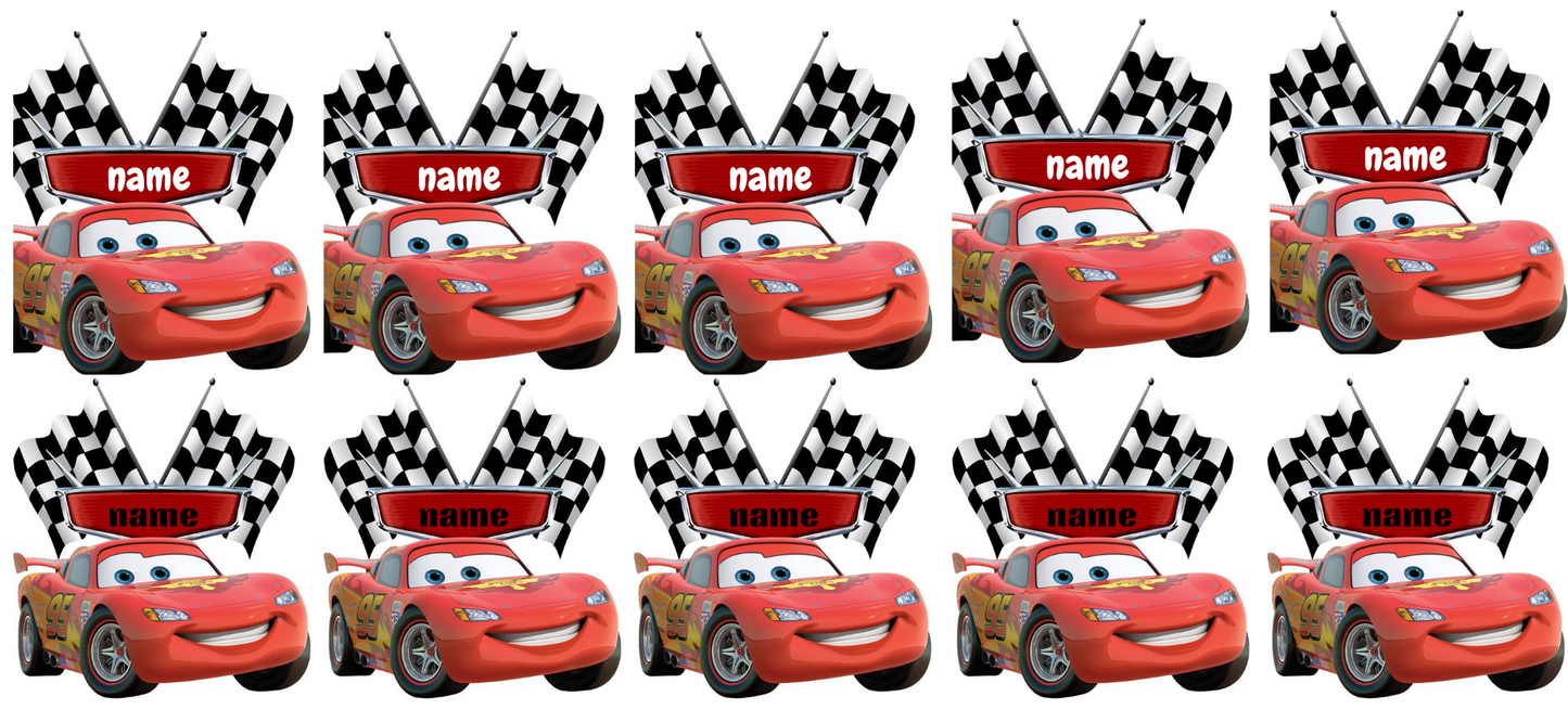 Cars Name Stickers UV DTF (custom 1 name per sheet)