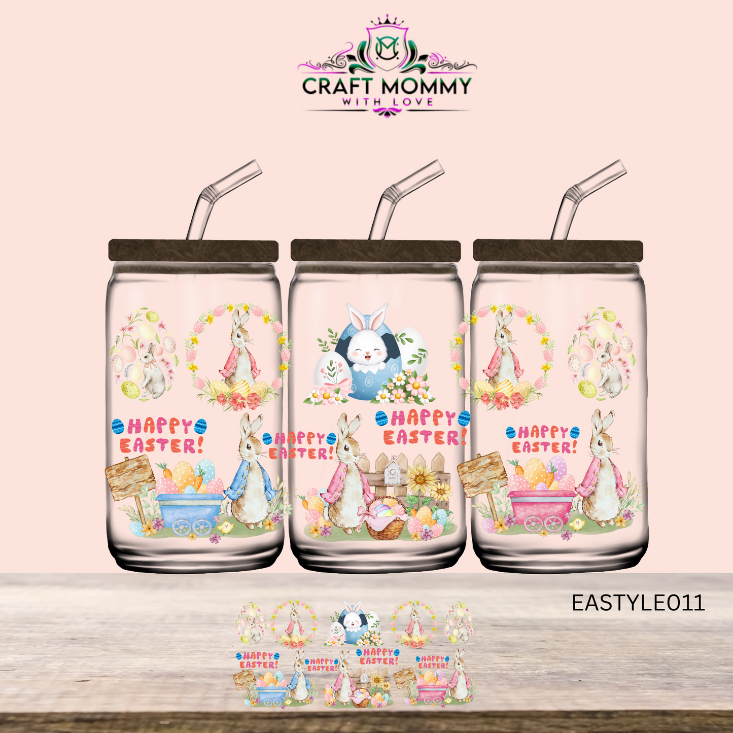 Easter Collection UV DTF Wrap 16oz - Bunny Easter