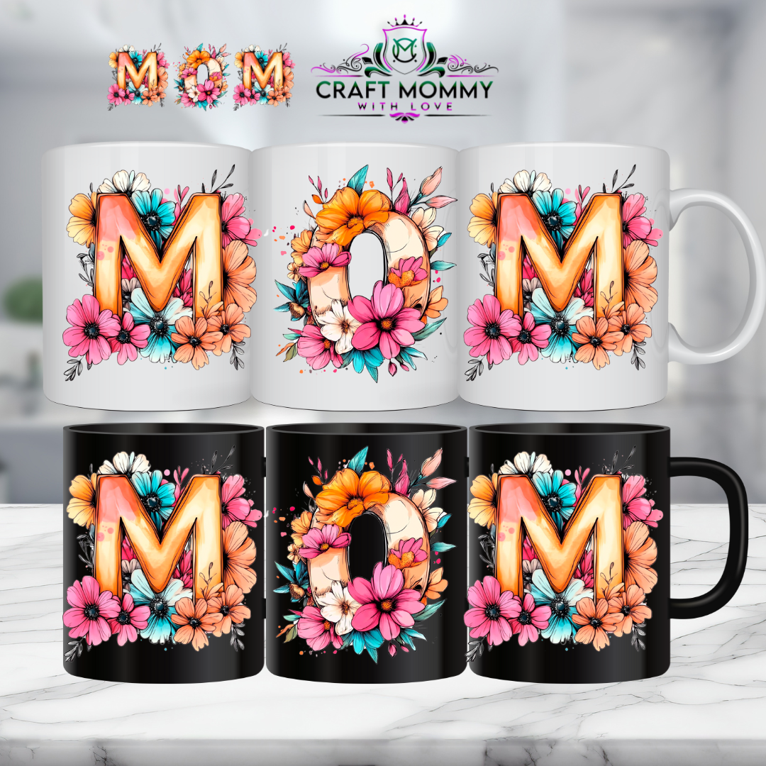 11 oz. Mug UV DTF Wrap- MOM Floral