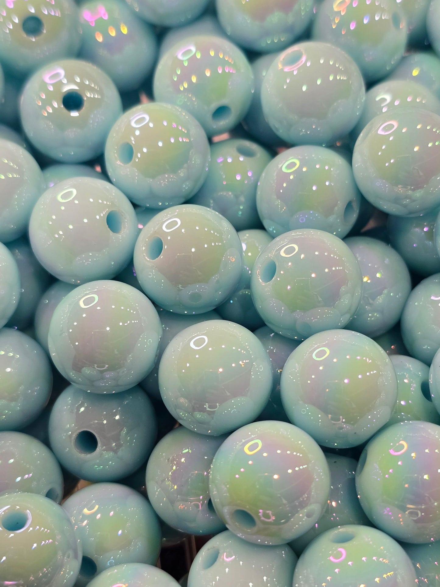 Light blue 16mm Acrylic AB beads