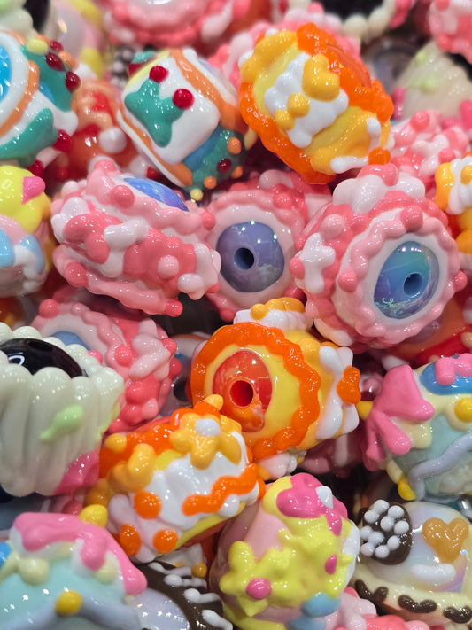 Mix color Hand Painted beads 16mm