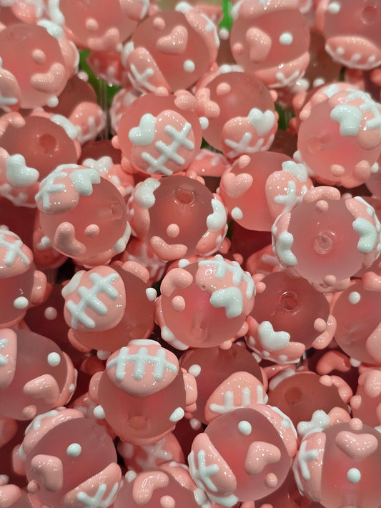 Pink Beautiful Hand Painted beads 16mm