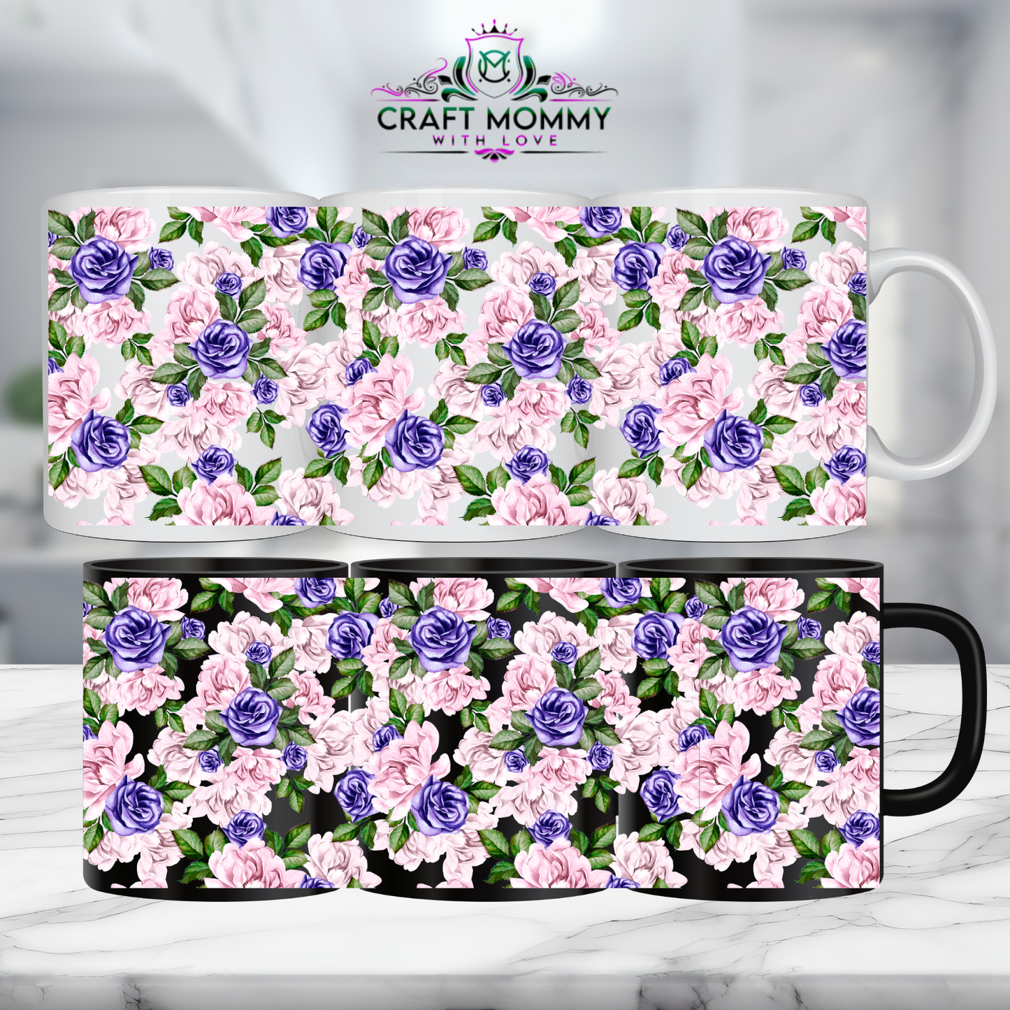 Floral 22- 11oz mug UV DTF Mug wrap