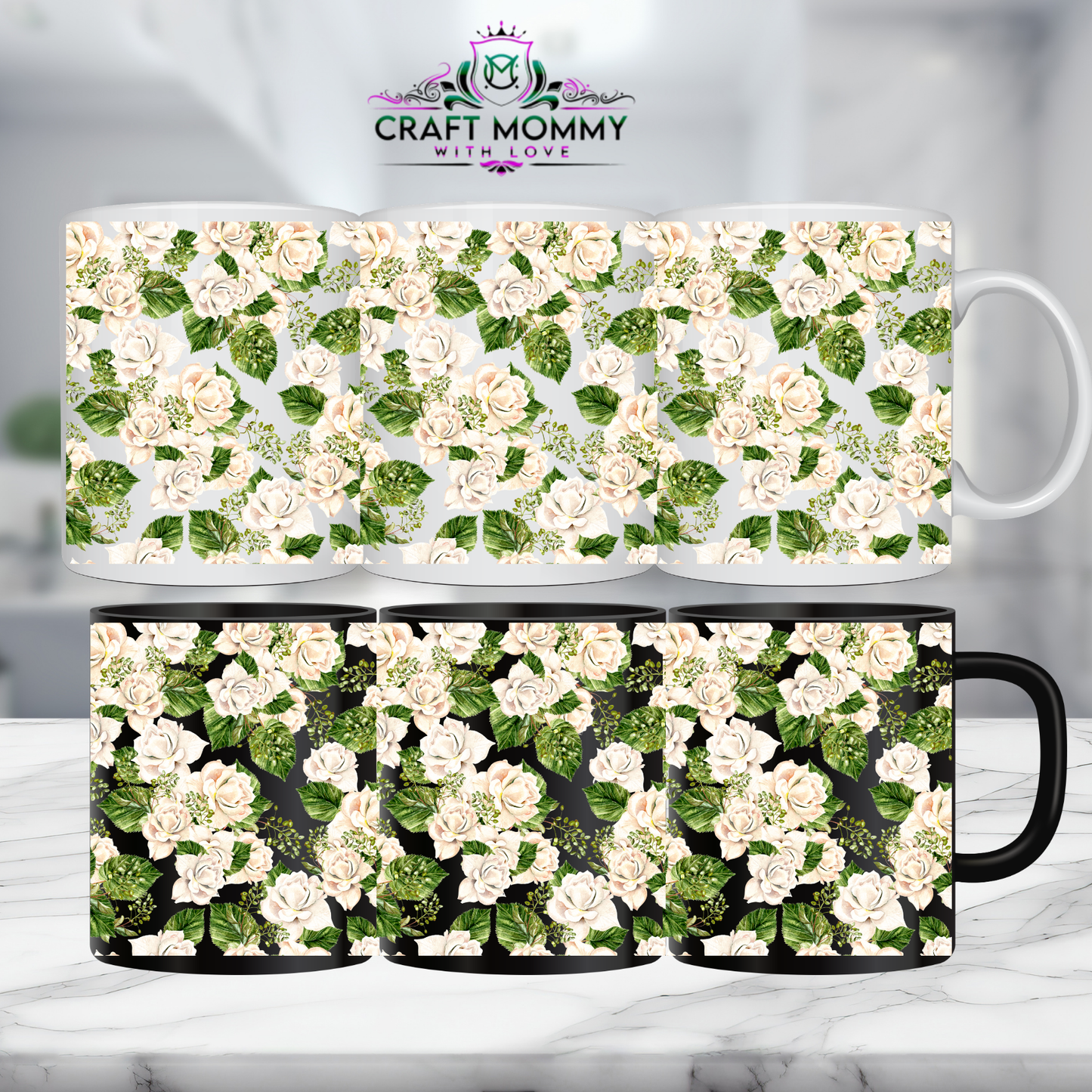 Floral 40- 11oz mug UV DTF Mug wrap