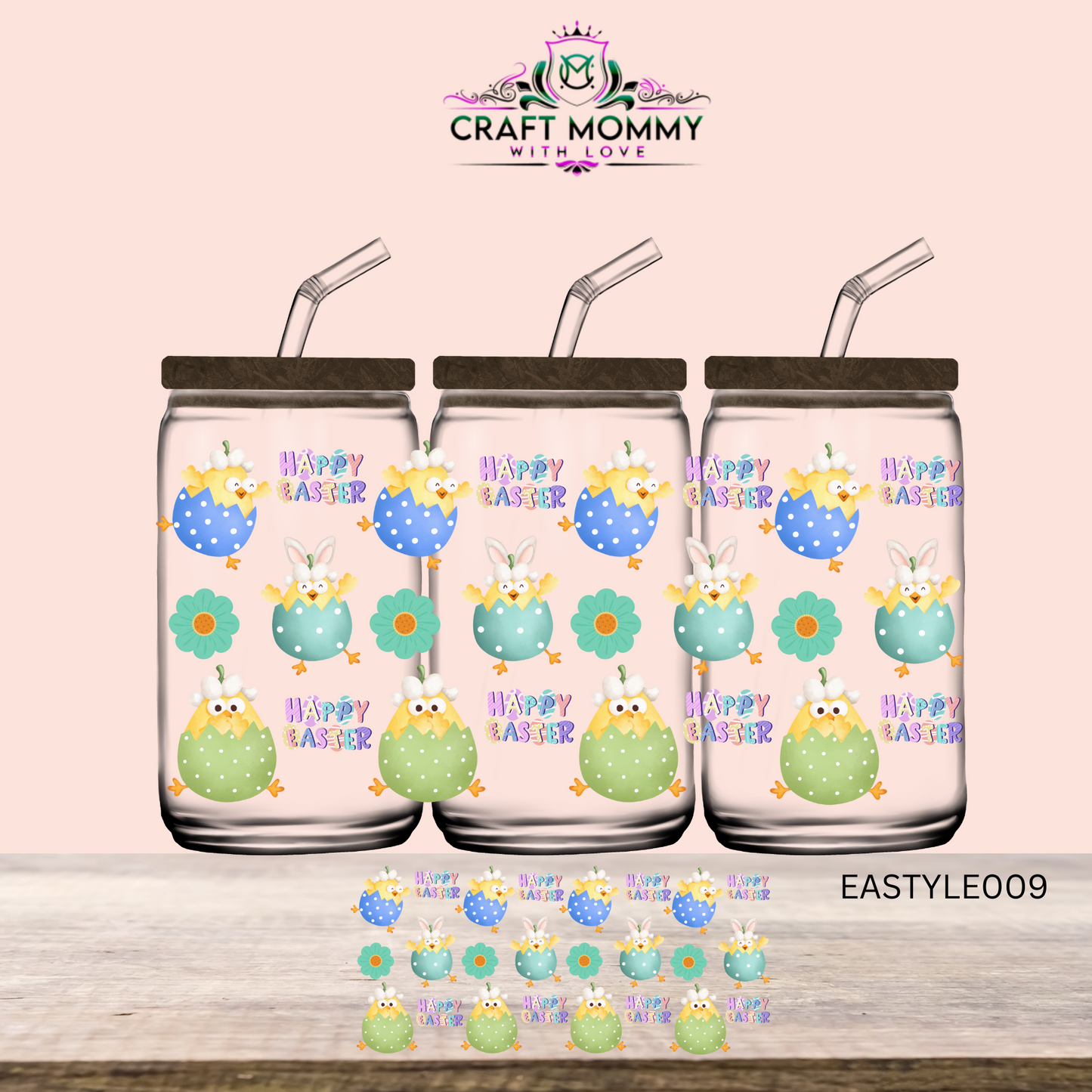 Easter Collection UV DTF Wrap 16oz - chick easter
