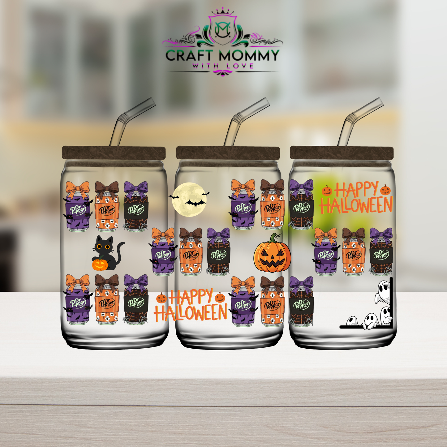 Happy Halloween Dr.P - 16oz UV DTF wrap