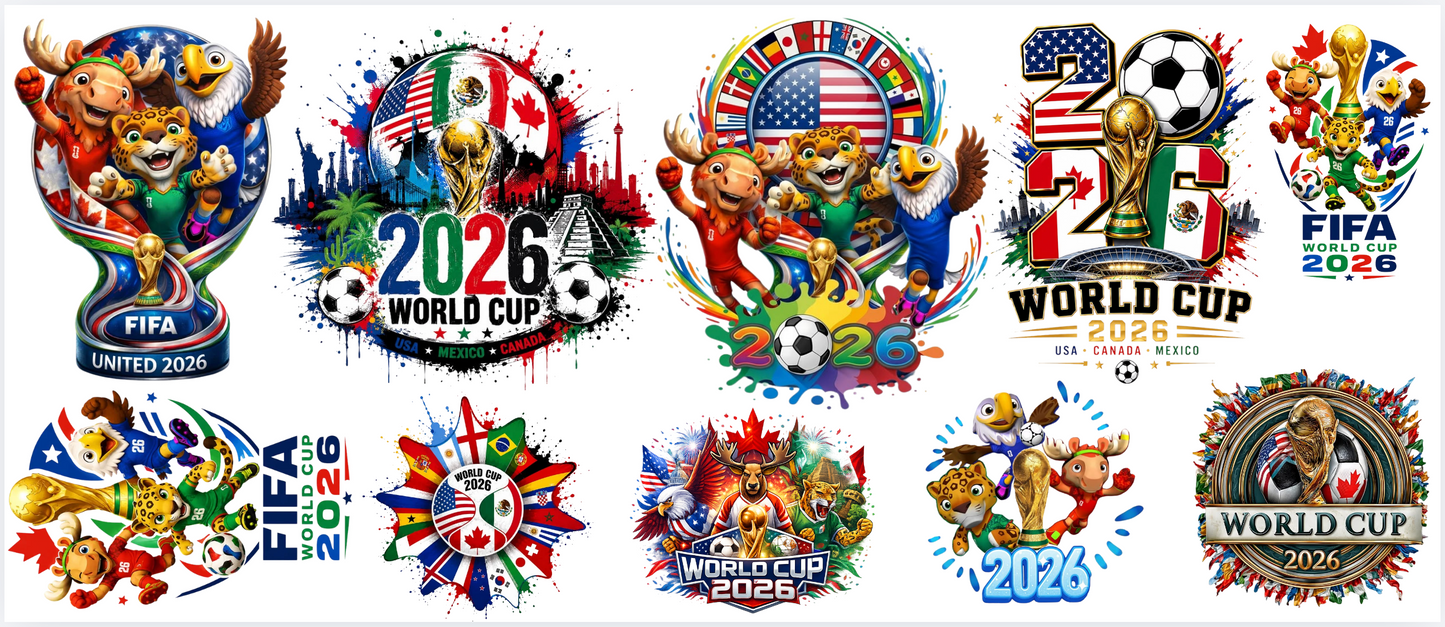 FIFA WORLD CUP DECALS SHEET 12 x 5 inches