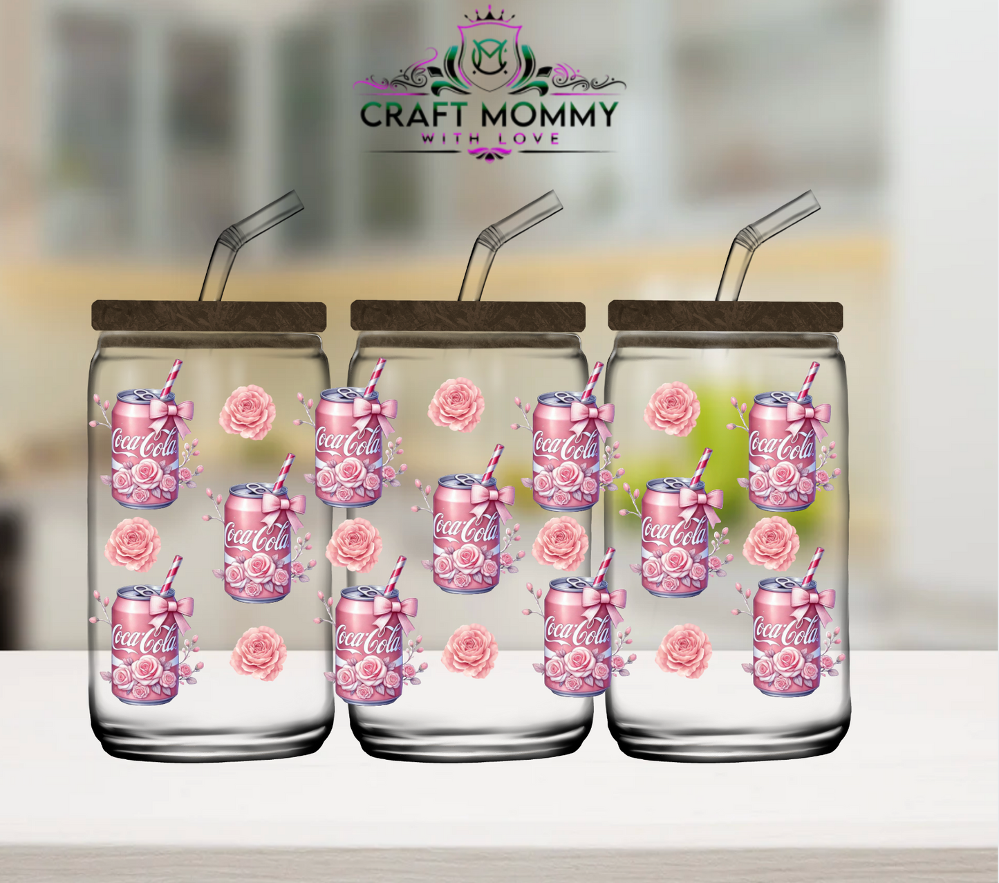 Floral Cola- 16oz UV DTF wrap
