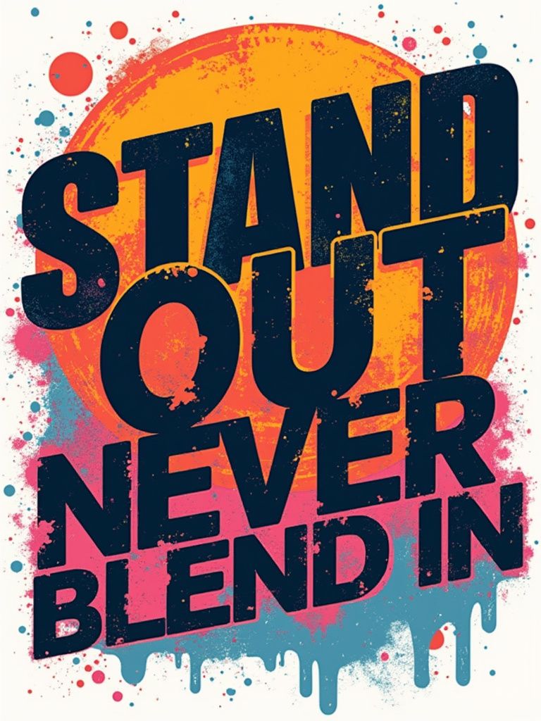 Stand Out never Blend in - DTF TRANSFER Prints