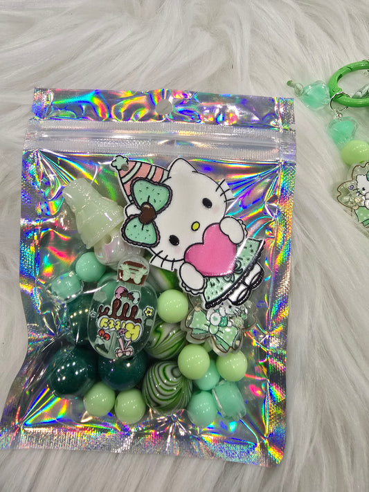 DIY Phone & Bag Keychain Kit - HK pink heart