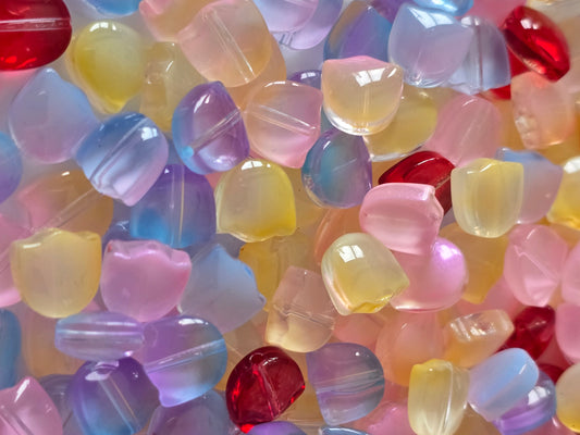 Glass beads tulip floral petals