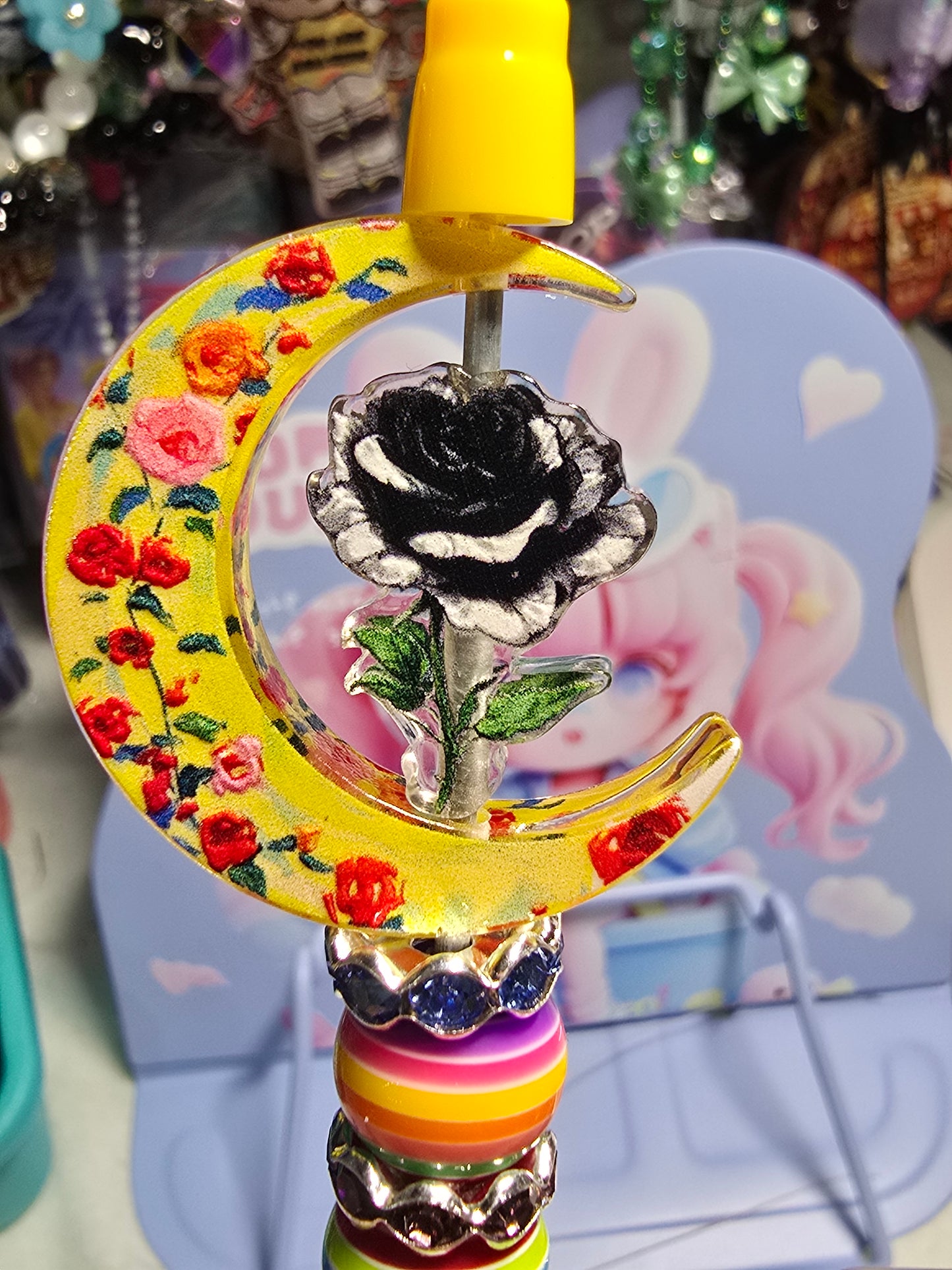 Acrylic bow set Focal- Moon and Flower