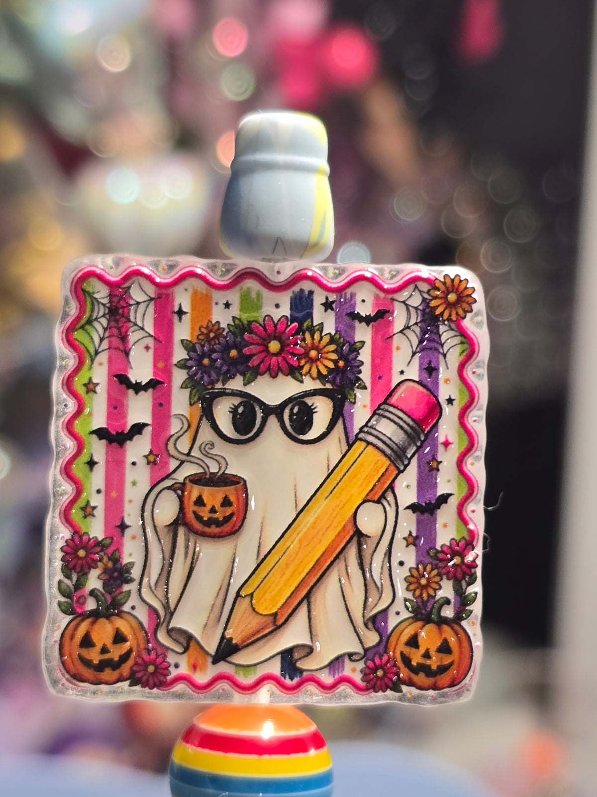 Acrylic Focal beads- Ghost pencil