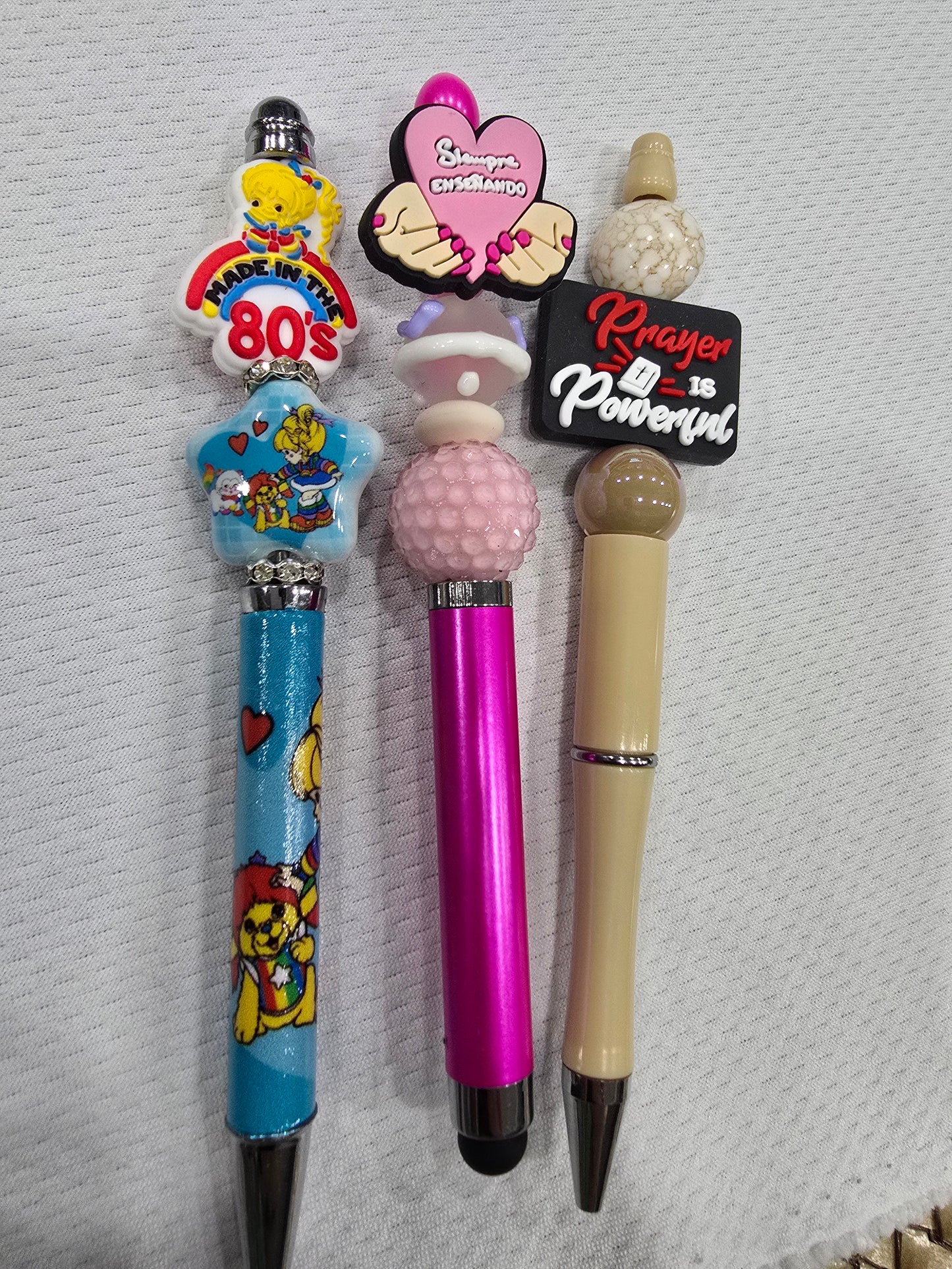 Beadable pen 3pcs mix bundle-Made in 80's ,Heart hand and Prayer is powerful