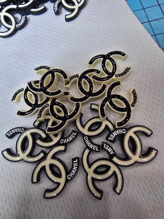 CC Black Flat back charms
