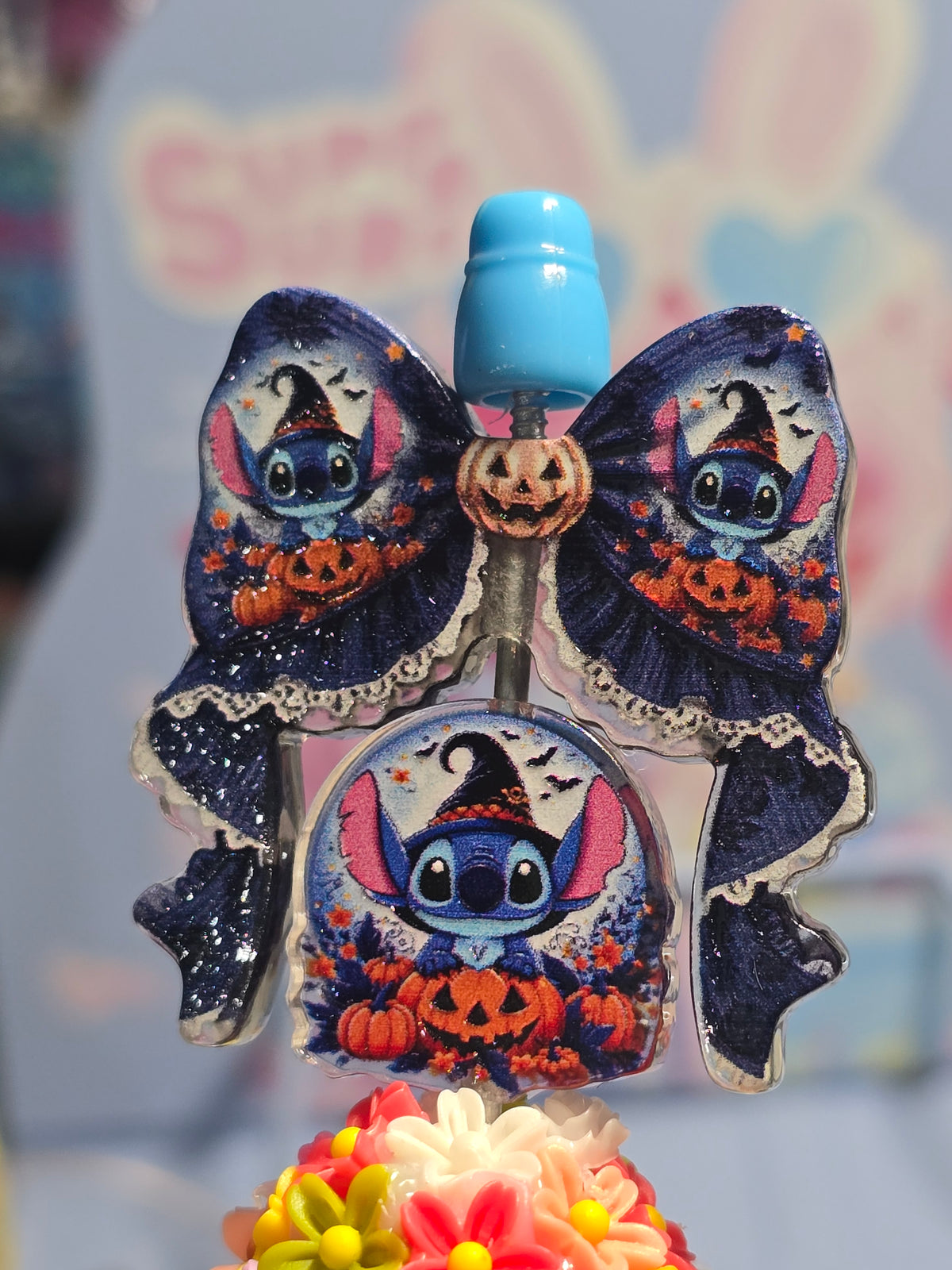 Acrylic bow set Focal - Halloween Blue Alien