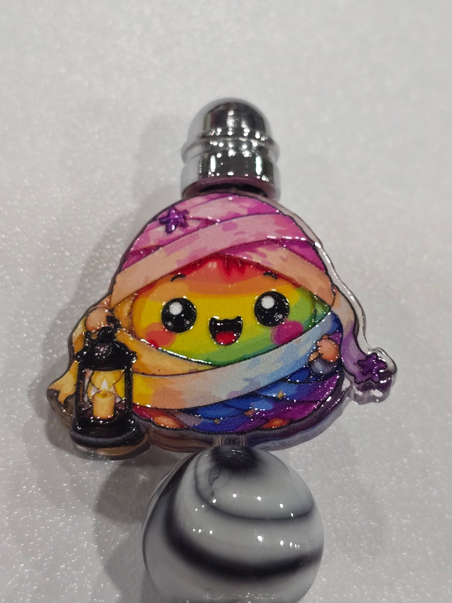 Acrylic Focal beads- Bao bun halloween -mummy