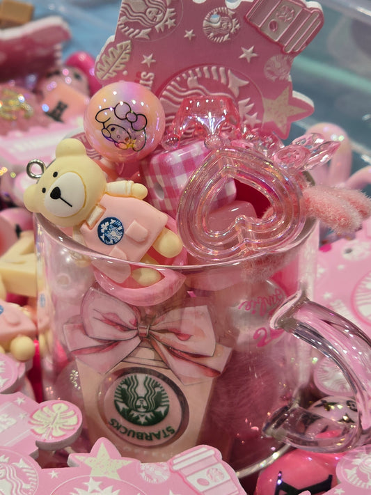 Mix Acrylics charm beads SB pink