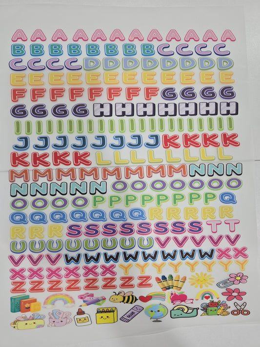 Alphabet DTF 11 x 15 inches