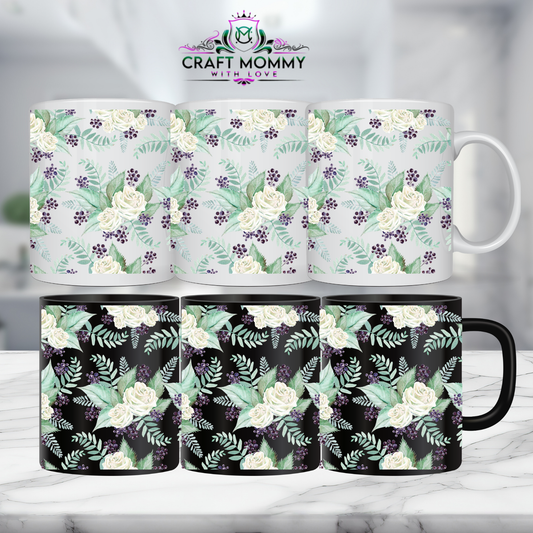 Floral 10- 11oz mug UV DTF Mug wrap