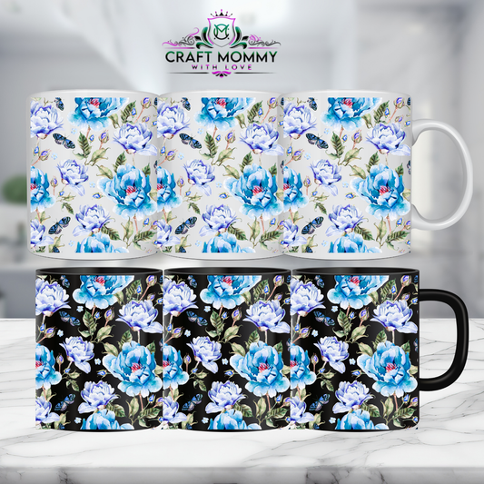 Floral 12- 11oz mug UV DTF Mug wrap