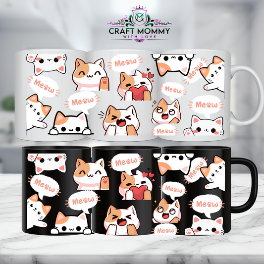 11 oz. Mug UV DTF Wrap- Meow meow