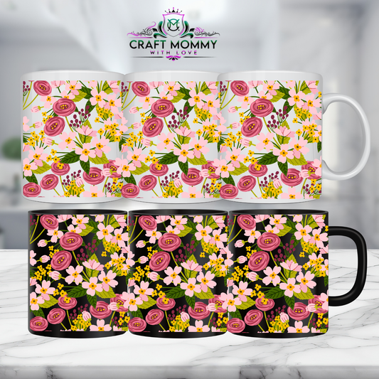 Floral 14- 11oz mug UV DTF Mug wrap