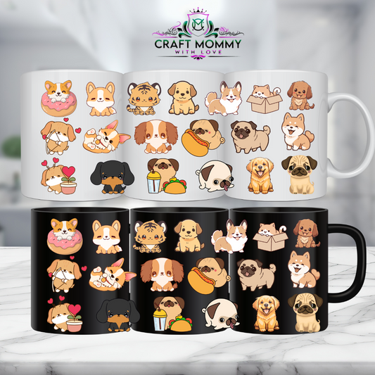 11 oz. Mug UV DTF Wrap- Dogs