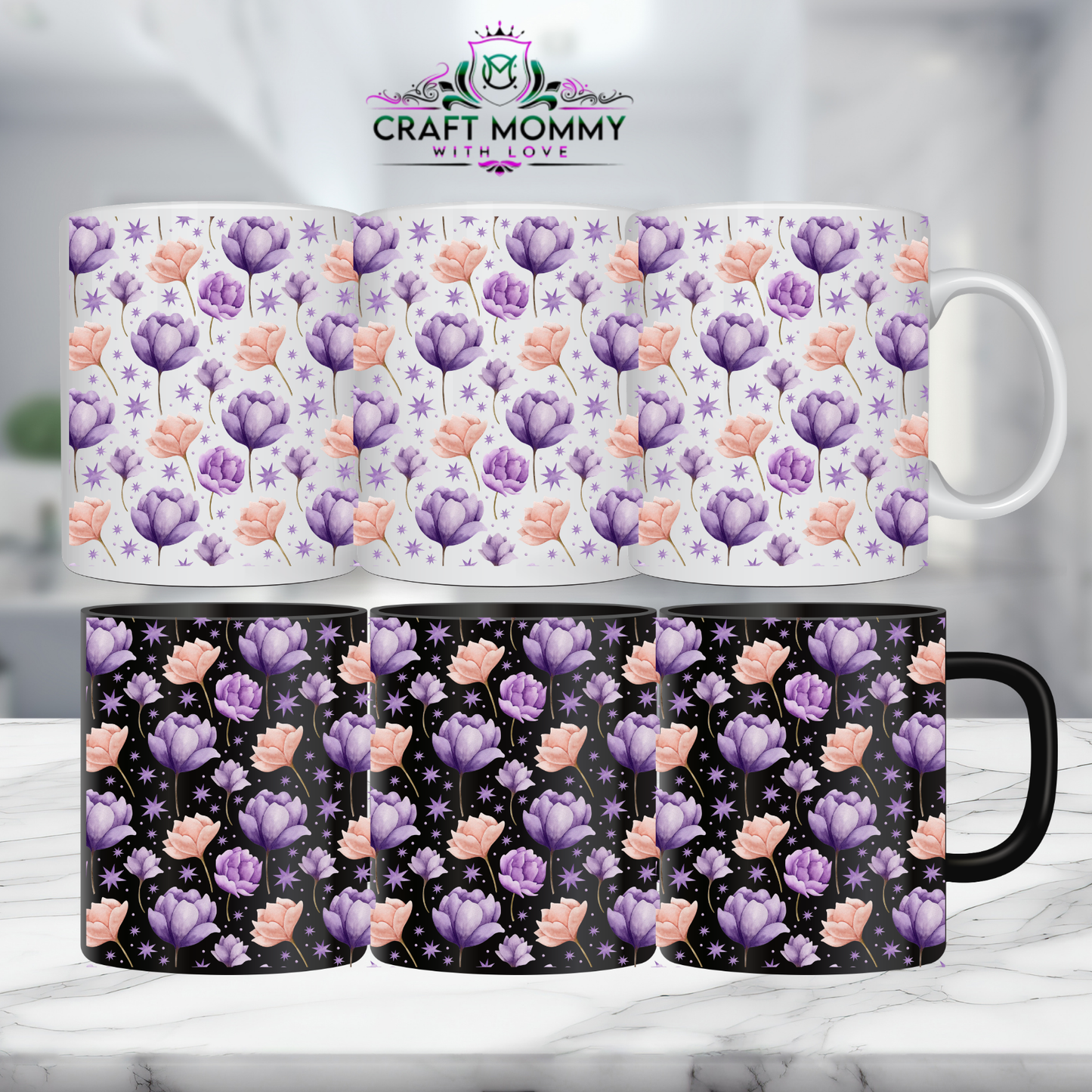 Floral 15- 11oz mug UV DTF Mug wrap