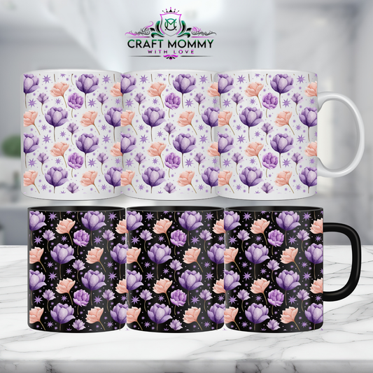 Floral 15- 11oz mug UV DTF Mug wrap