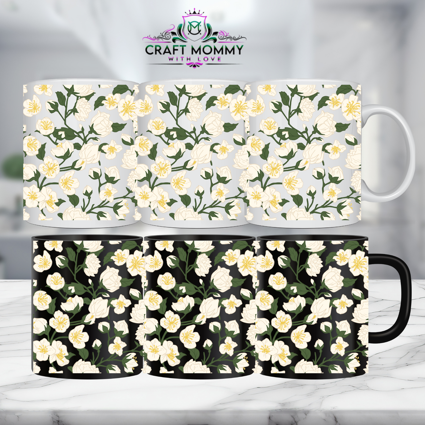 Floral 16- 11oz mug UV DTF Mug wrap