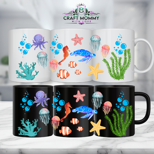 11 oz. Mug UV DTF Wrap- Under water
