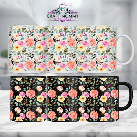 Floral 17- 11oz mug UV DTF Mug wrap