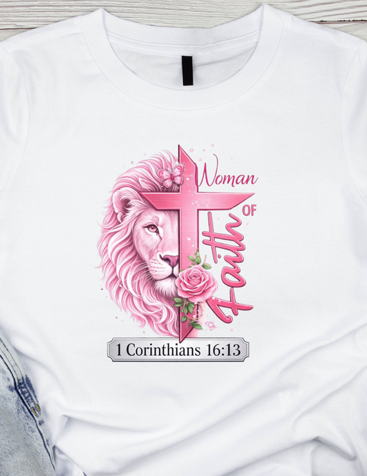 Woman of Faith pink cross  -  DTF TRANSFER Prints 8 x 6 inches