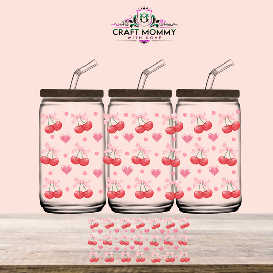 Cherry Bow- UV DTF WRAP 16oz