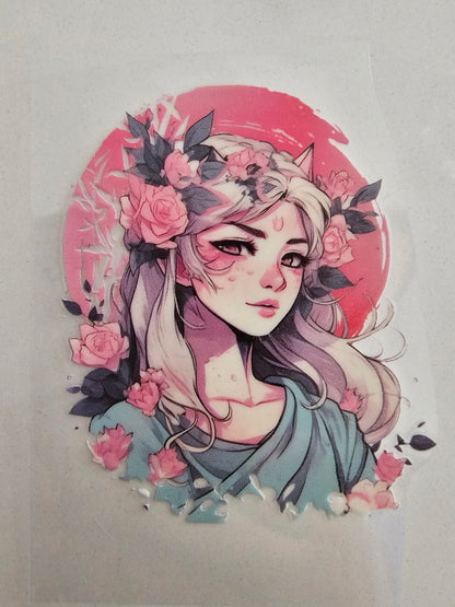 Pretty Anime girl-   UV DTF Decal