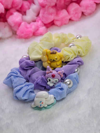 Sanrio Scrunchies with pearl accent
