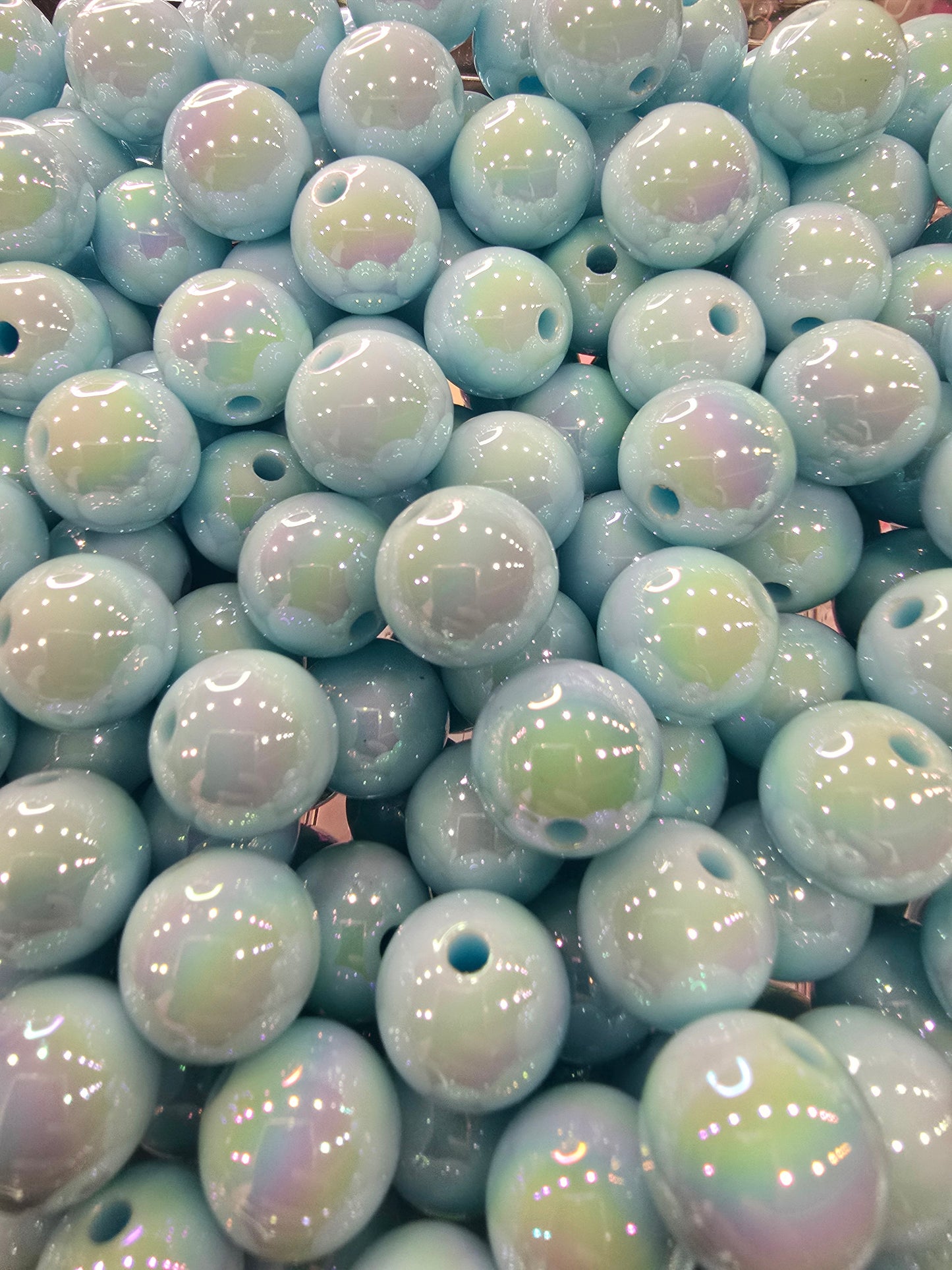 Light blue 16mm Acrylic AB beads