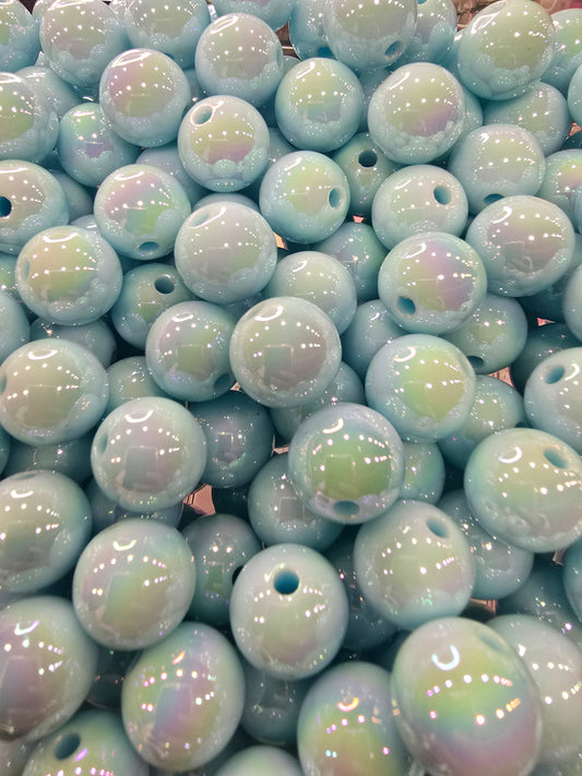 Light blue 16mm Acrylic AB beads