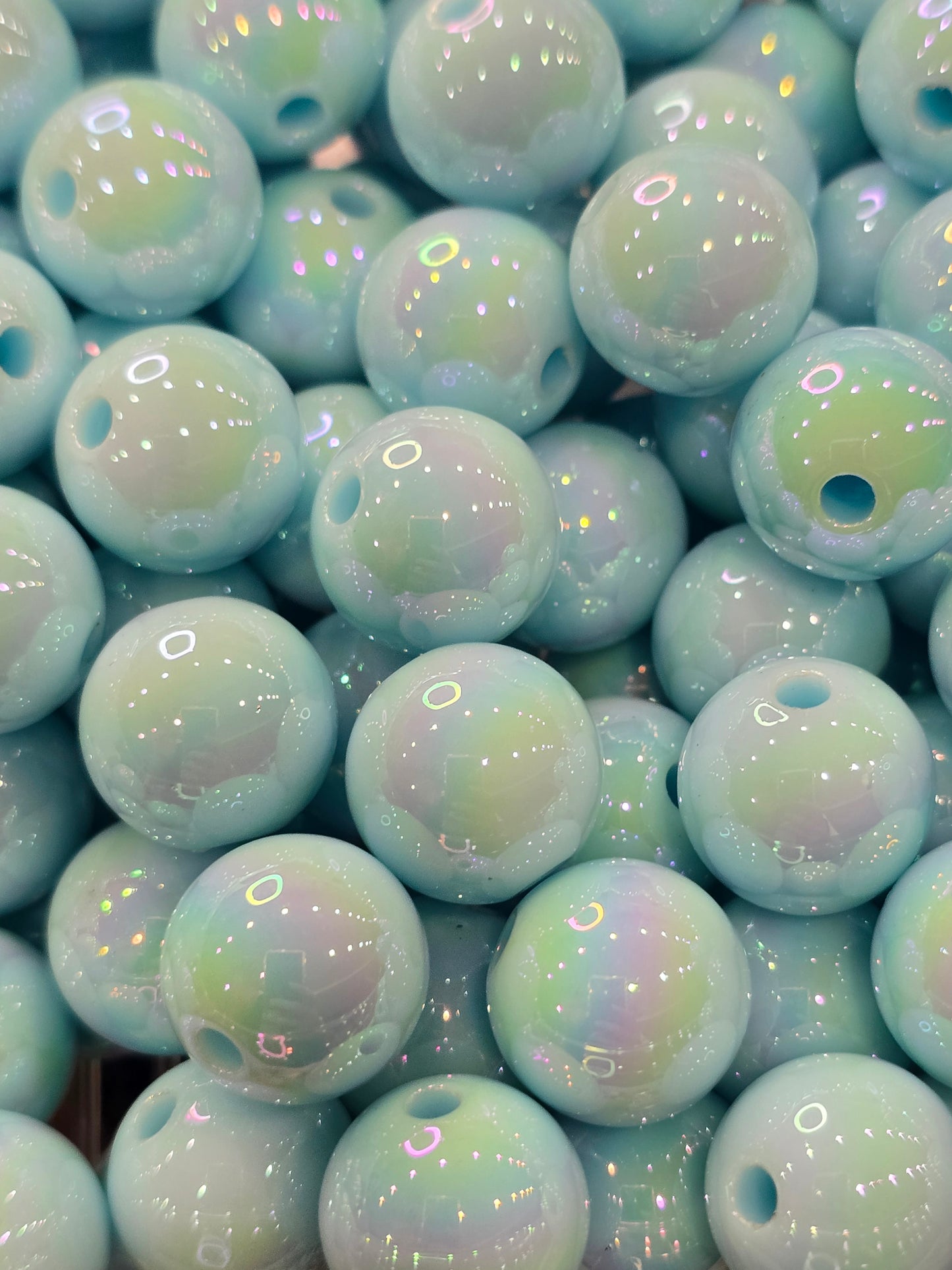 Light blue 16mm Acrylic AB beads