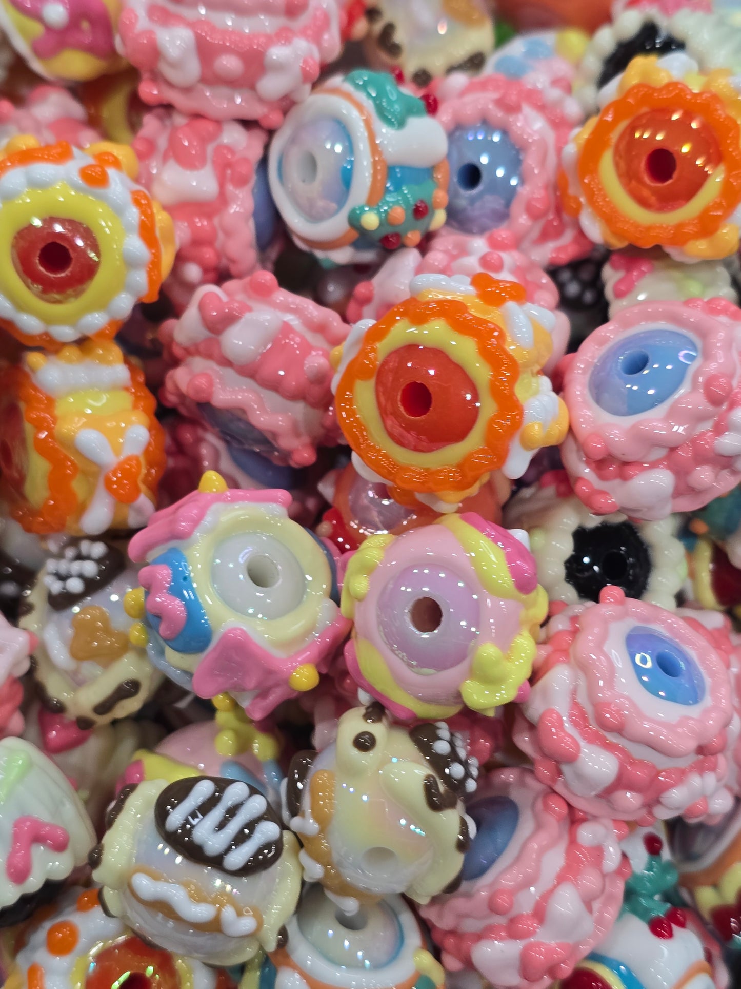 Mix color Hand Painted beads 16mm