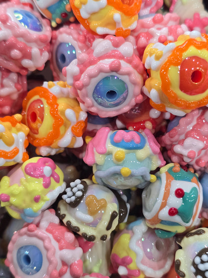 Mix color Hand Painted beads 16mm