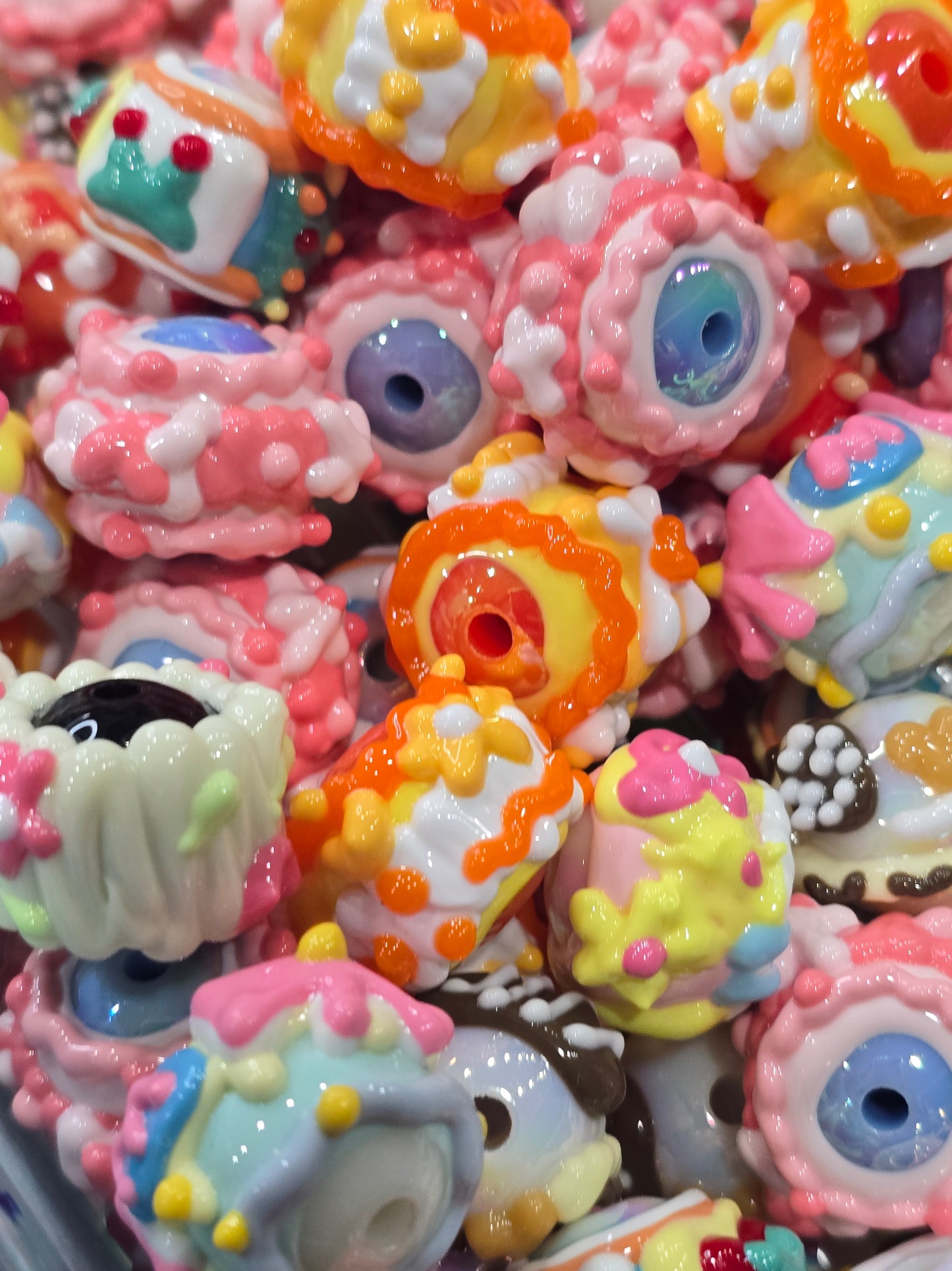 Mix color Hand Painted beads 16mm