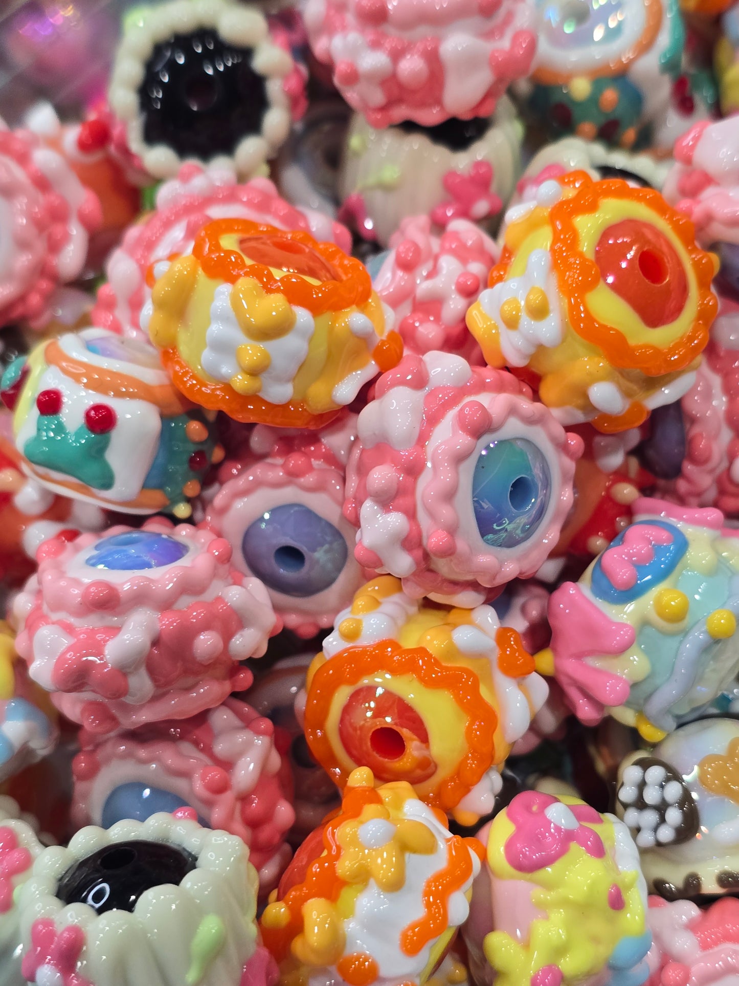 Mix color Hand Painted beads 16mm