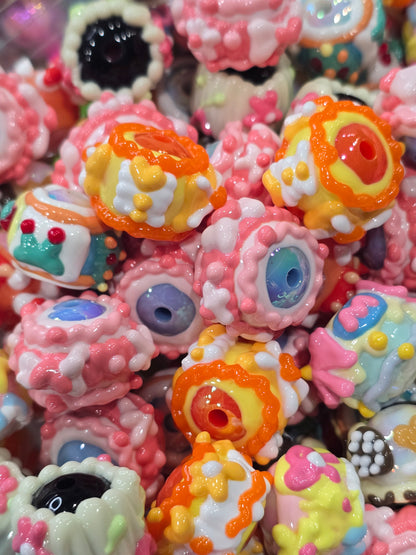 Mix color Hand Painted beads 16mm