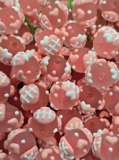 Pink Beautiful Hand Painted beads 16mm
