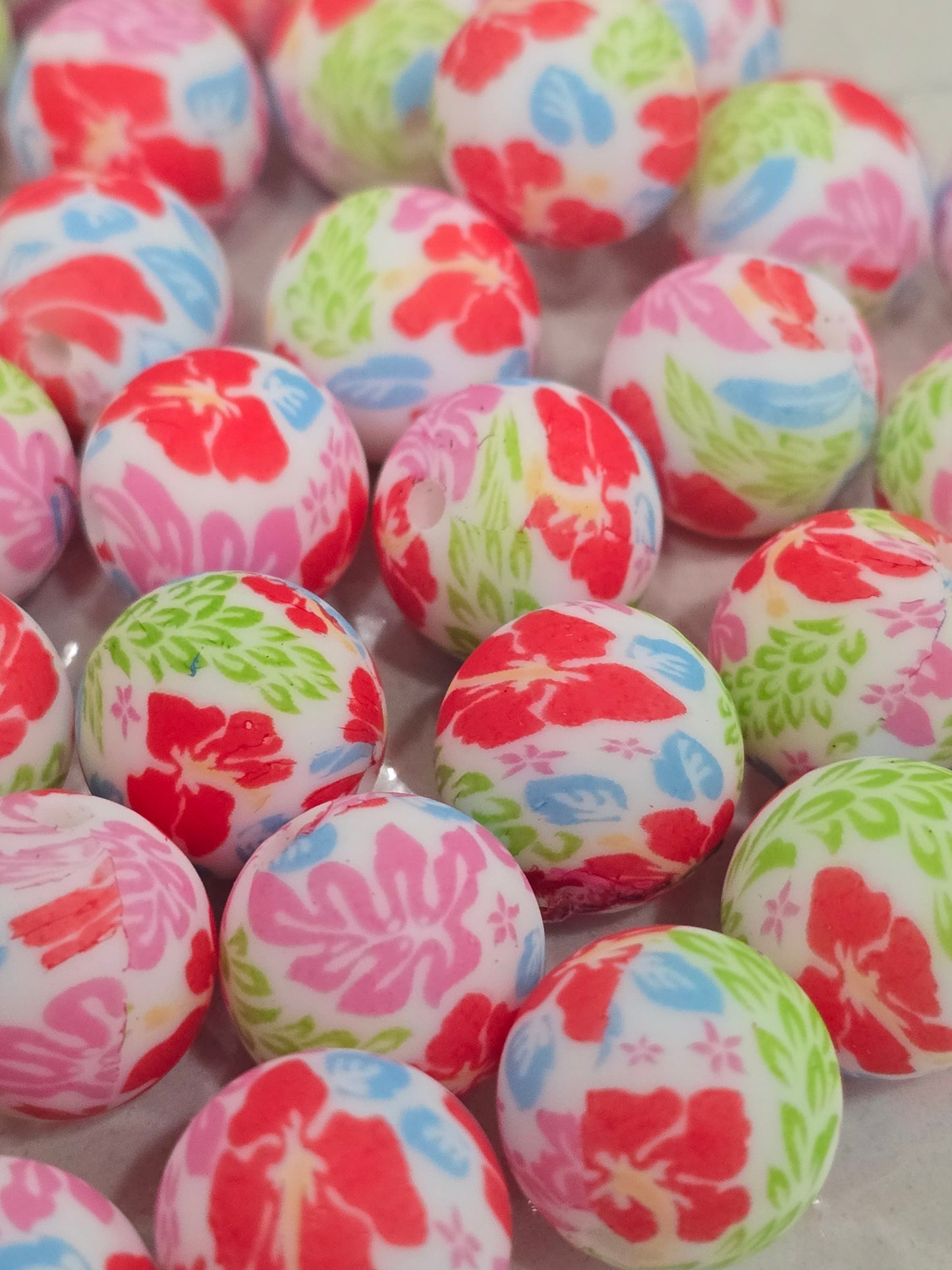 15mm Silicon beads gumamela flowers