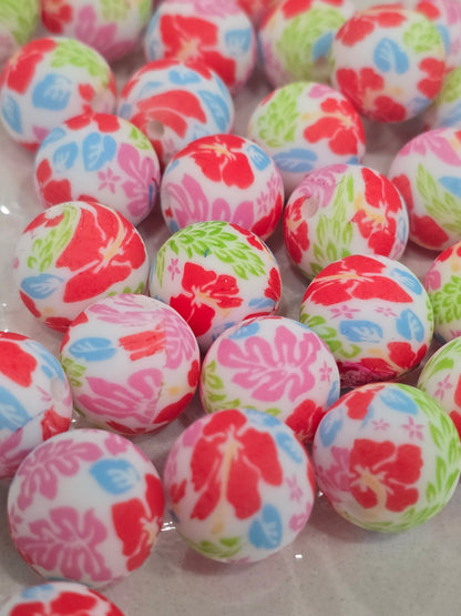 15mm Silicon beads gumamela flowers