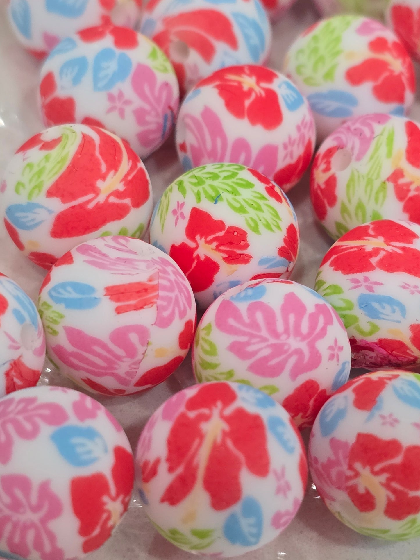 15mm Silicon beads gumamela flowers