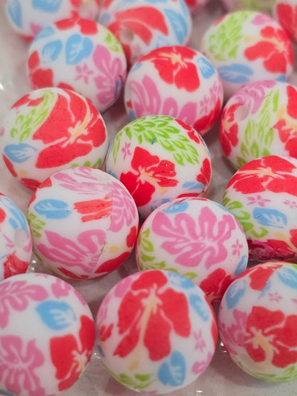 15mm Silicon beads gumamela flowers